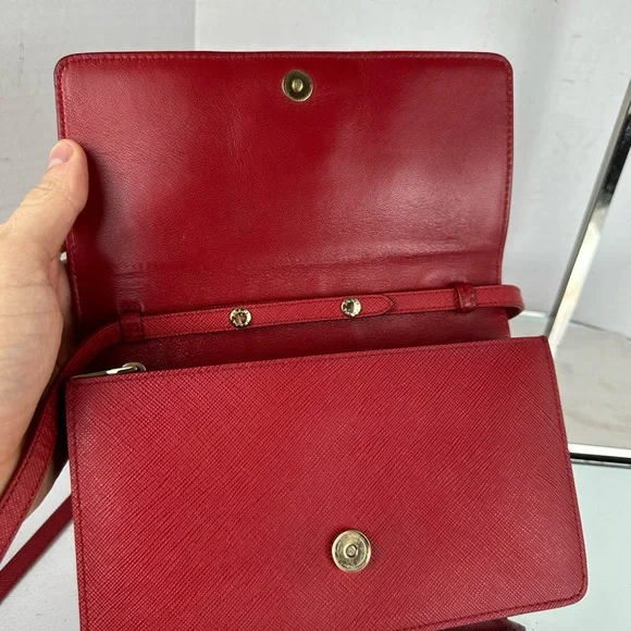 PRADA LEATHER MINI BAG RED GHW - Picture 5 of 13